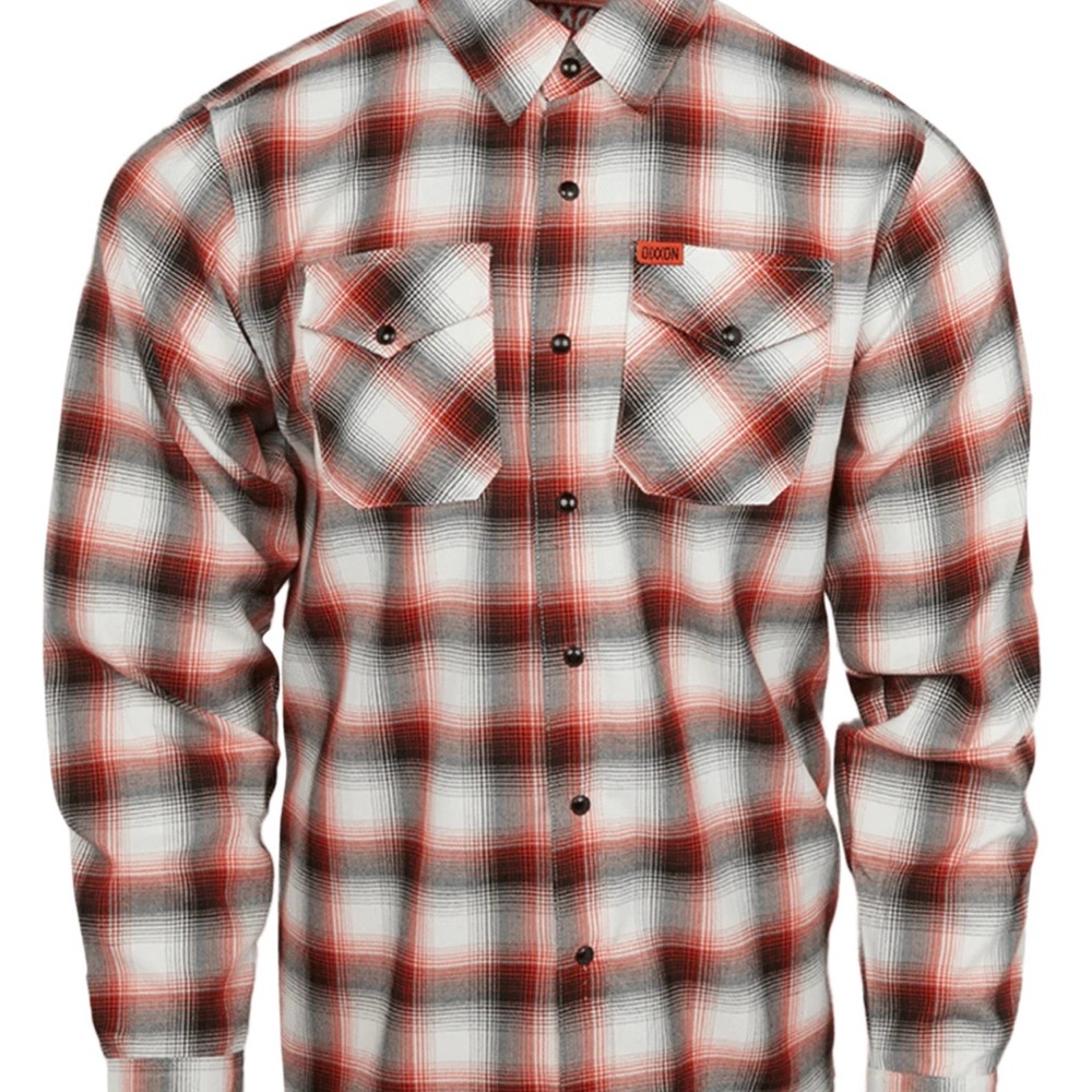 Dixxon Red and Black Casual Button Down Shirt with Plaid Pattern